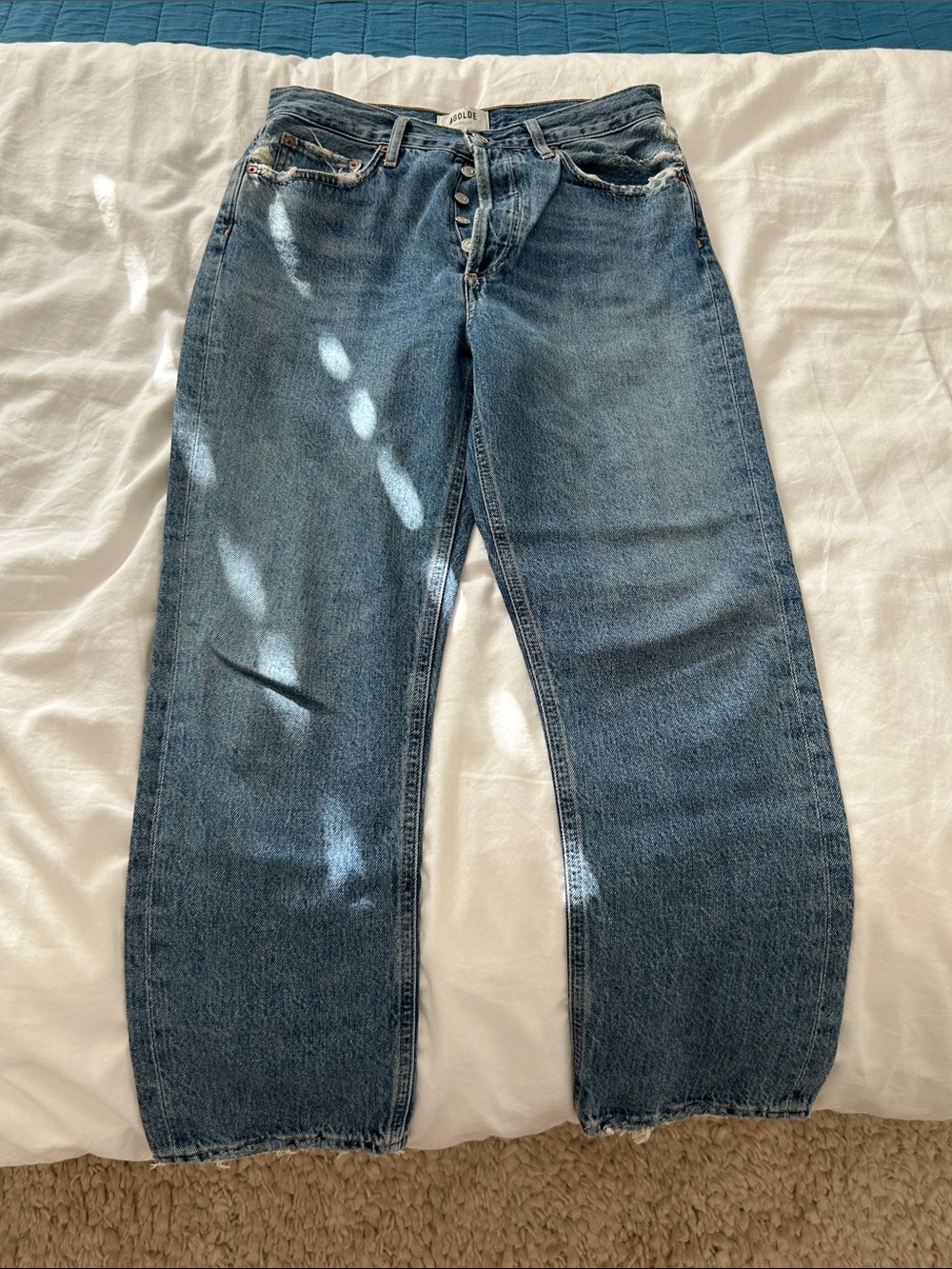 Agolde Women’s Relaxed Straight-Leg Jeans in Medium Blue